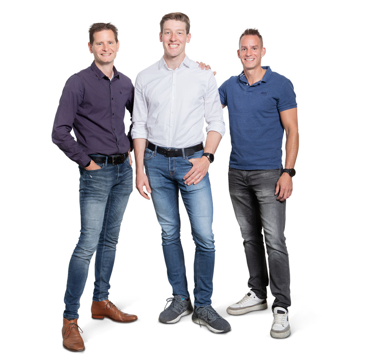 Groepsfoto Intermax collega's staand drie mannen